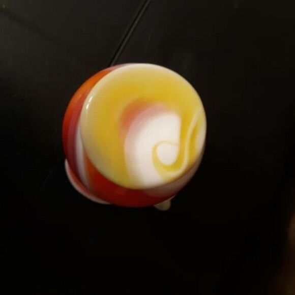 Vintage Kanawha Peachblow Cased Glass Pitcher Slag Orange Yellow Applied Handle - Picture 7 of 8